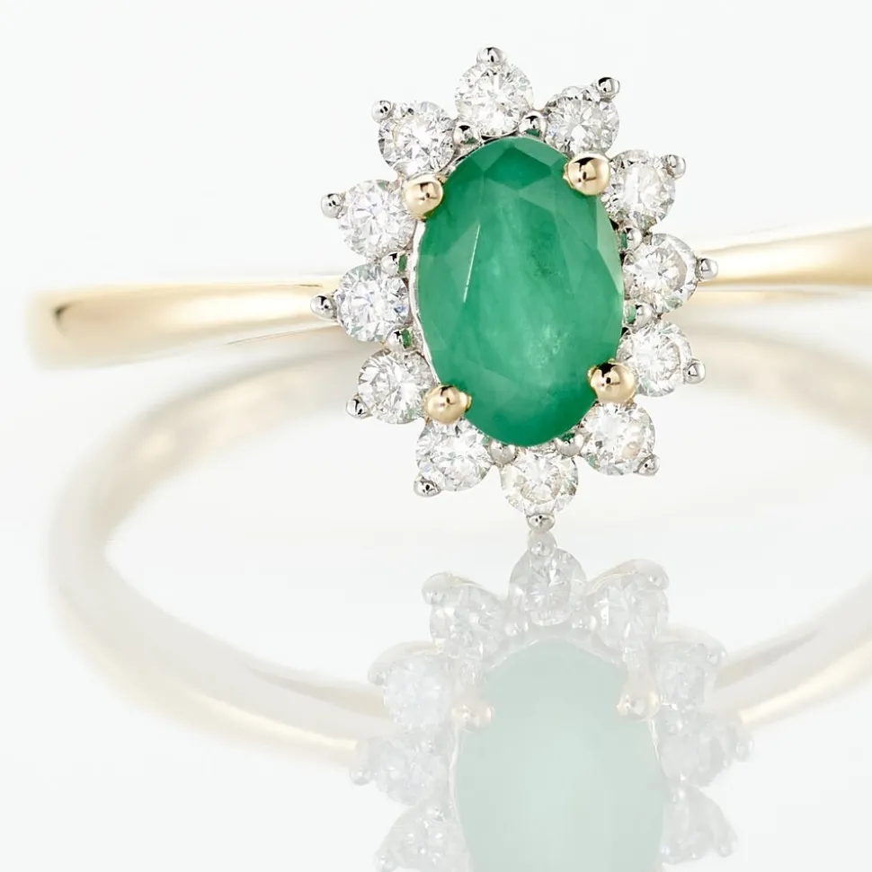 Bague Vladimir Or Jaune Emeraude Diamants