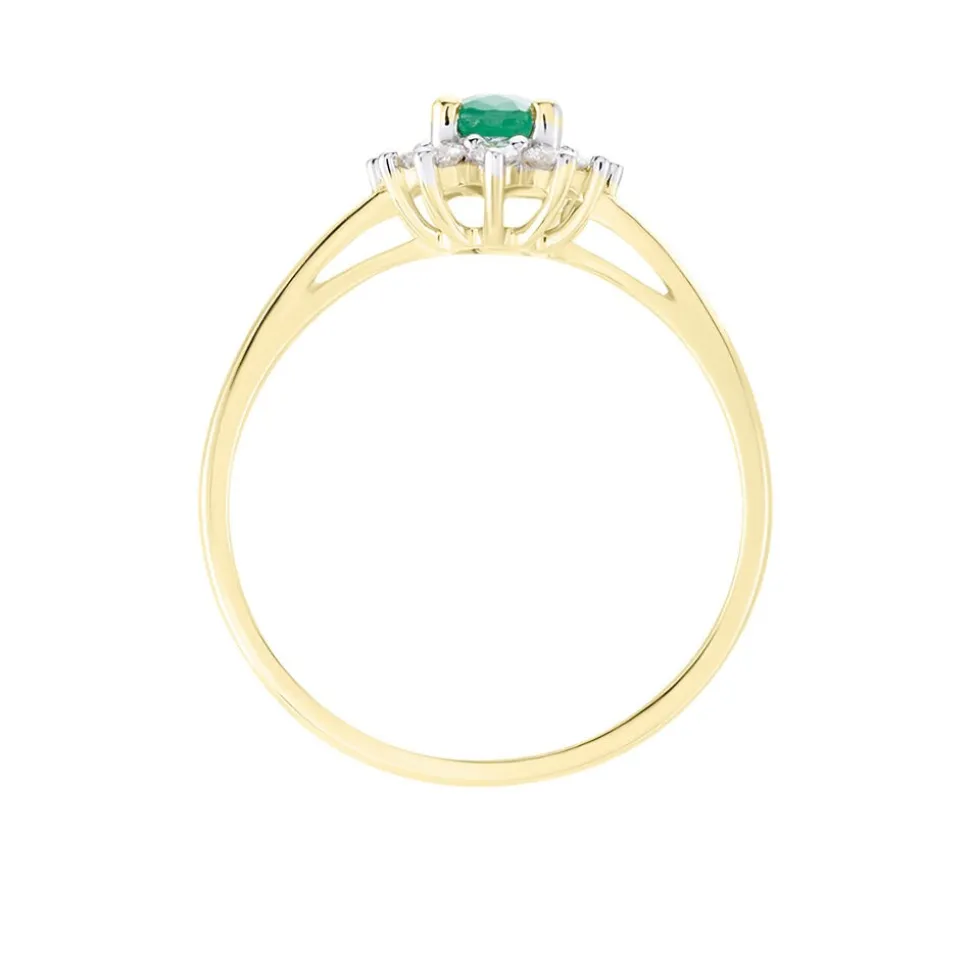 Bague Vladimir Or Jaune Emeraude Diamants