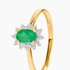 Bague Vladimir Or Jaune Emeraude Diamants