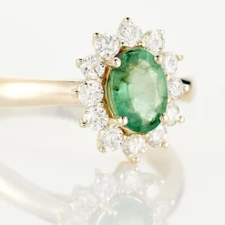 Bague Vladimir Or Jaune Emeraude Diamants