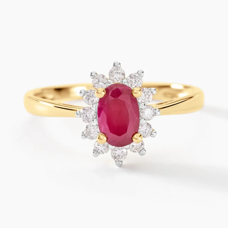 Bague Vladimir Or Jaune Rubis Diamants