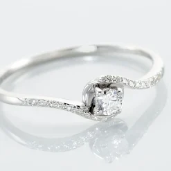 Bague Vrille Accompagnee Or Blanc Diamant