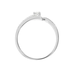 Bague Vrille Accompagnee Or Blanc Diamant