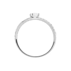 Marc Orian Bagues De Promesse|Bijoux Zirconium > Bague Vrille Double Or Blanc Oxyde De Zirconium