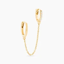 Bijou D'oreille Unitaire Briallen Or Jaune Oxyde De Zirconium