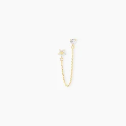 Marc Orian Bijoux Zirconium|Boucles D'Oreilles Fleur > Bijou D'oreille Unitaire Candia Or Jaune Oxyde De Zirconium