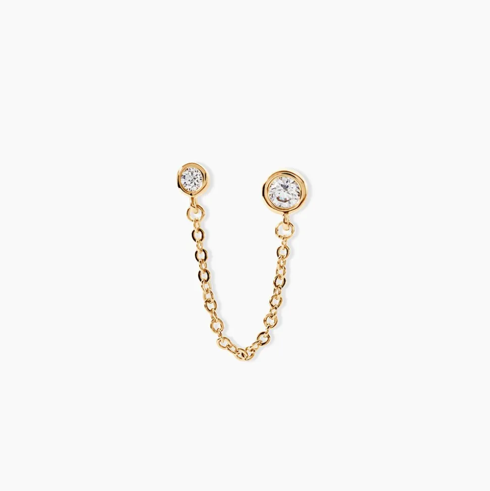 Bijou D'oreille Unitaire Jacinda Plaqué Or Jaune Oxyde De Zirconium