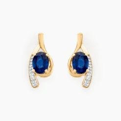 Marc Orian Cadeaux Mariage|Anniversaire De Mariage > Bijoux D'oreilles Emotion Diamant or jaune saphir
