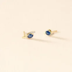 Marc Orian Cadeaux Mariage|Anniversaire De Mariage > Bijoux D'oreilles Emotion Diamant or jaune saphir