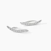 Bijoux D'oreilles Grimpants Gracelle Argent Blanc Oxyde De Zirconium