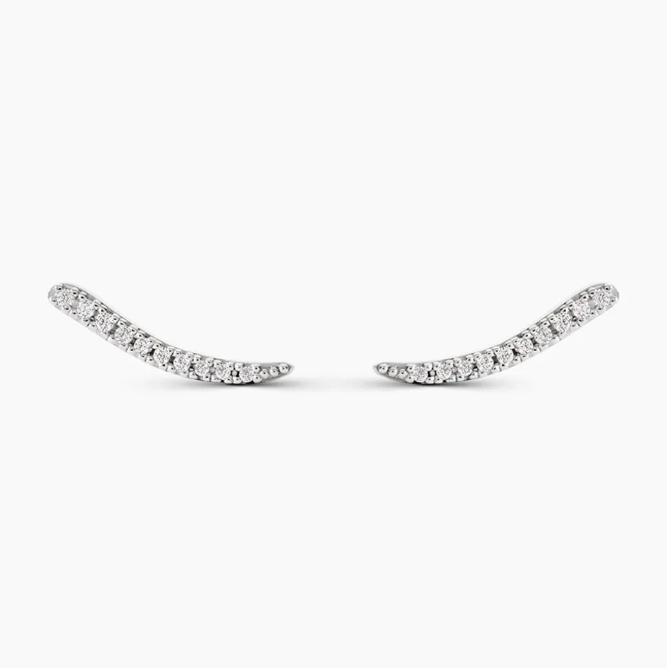 Bijoux D'oreilles Grimpants Gracelle Argent Blanc Oxyde De Zirconium