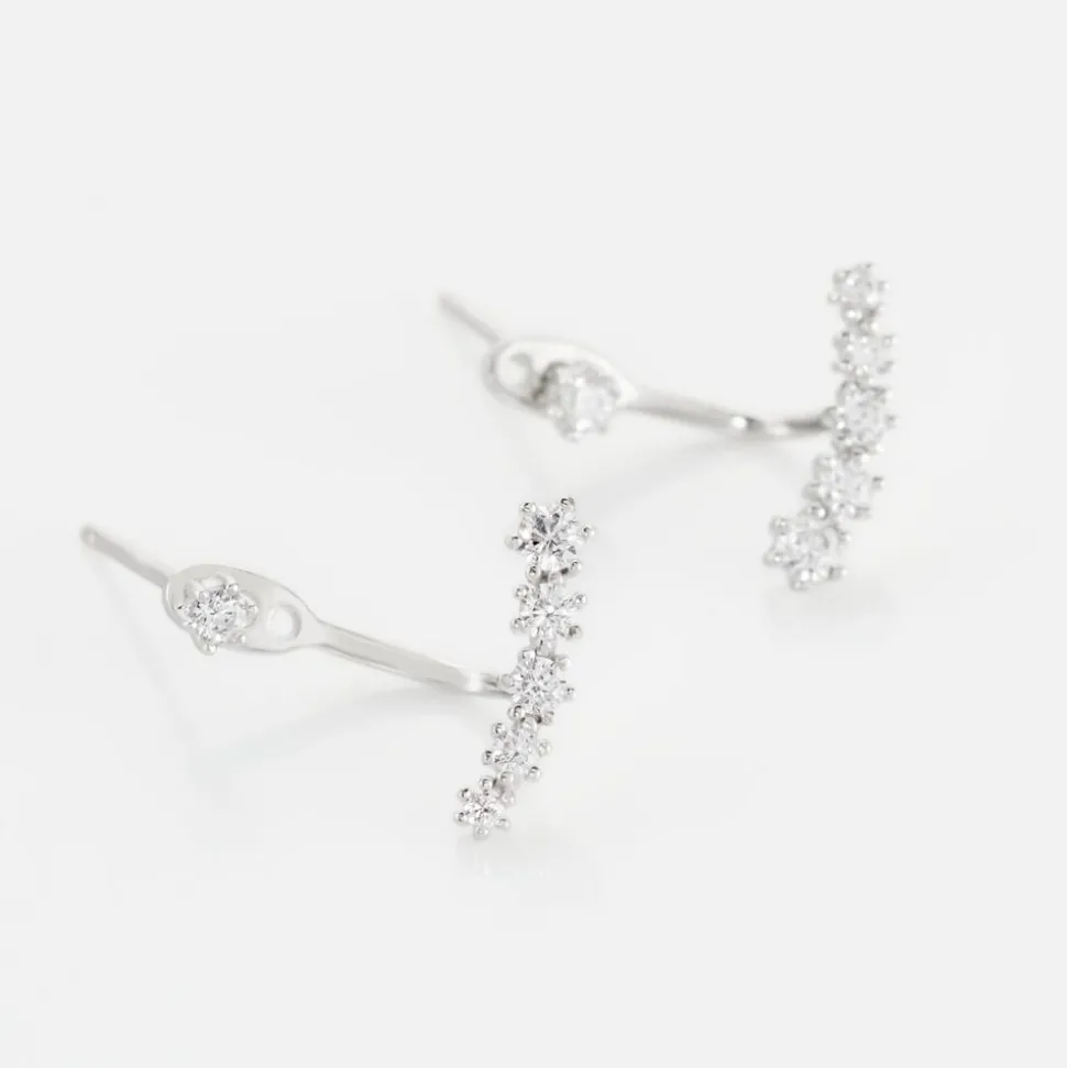 Bijoux D'oreilles Karoly Argent Blanc Oxyde De Zirconium