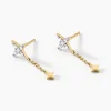 Bijoux D'oreilles Lumiere Or Jaune Oxyde De Zirconium