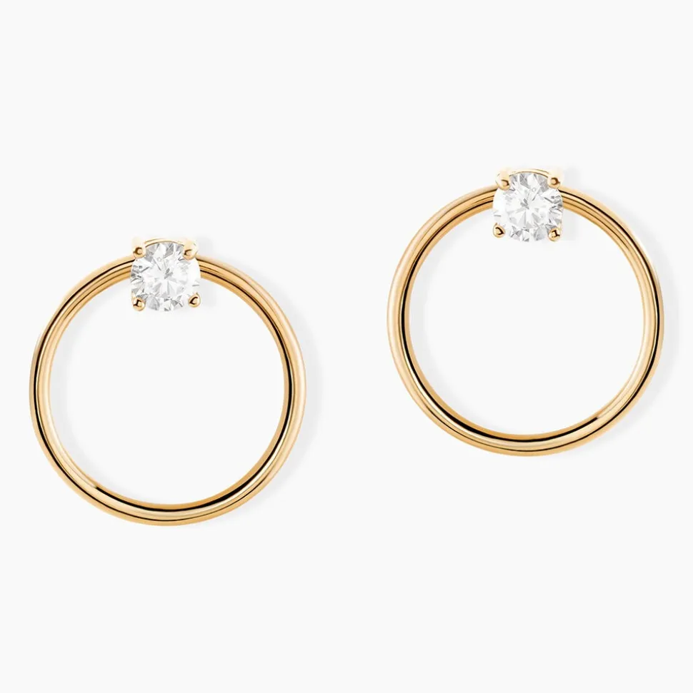 Bijoux D'oreilles Plaqué Or Jaune Amariah Oxydes De Zirconium