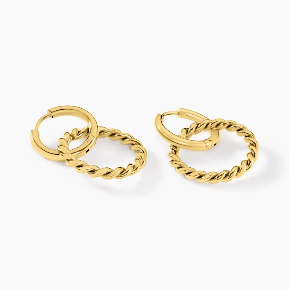 Marc Orian Piercings D'Oreilles|Boucles D'Oreilles > Bijoux D'oreilles Rhetta Acier Jaune