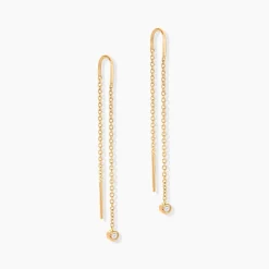 Bijoux D'oreilles Samiha Plaqué Or Jaune Oxyde De Zirconium