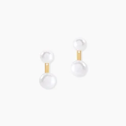 Bijoux D'oreilles Seona Or Jaune Perle De Culture