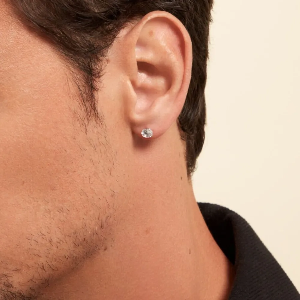 Marc Orian Bijoux Zirconium|Bijoux Homme > Boucle D'oreille Puce Unitaire Niels De Zirconium argent blanc oxyde