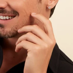Marc Orian Bijoux Zirconium|Bijoux Homme > Boucle D'oreille Puce Unitaire Paco De Zirconium argent blanc oxyde