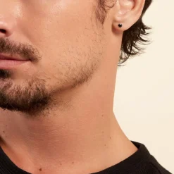 Marc Orian Bijoux Zirconium|Bijoux Homme > Boucle D'oreille Puce Unitaire Niels Argent Blanc Oxyde De Zirconium argent blanc oxyde noir