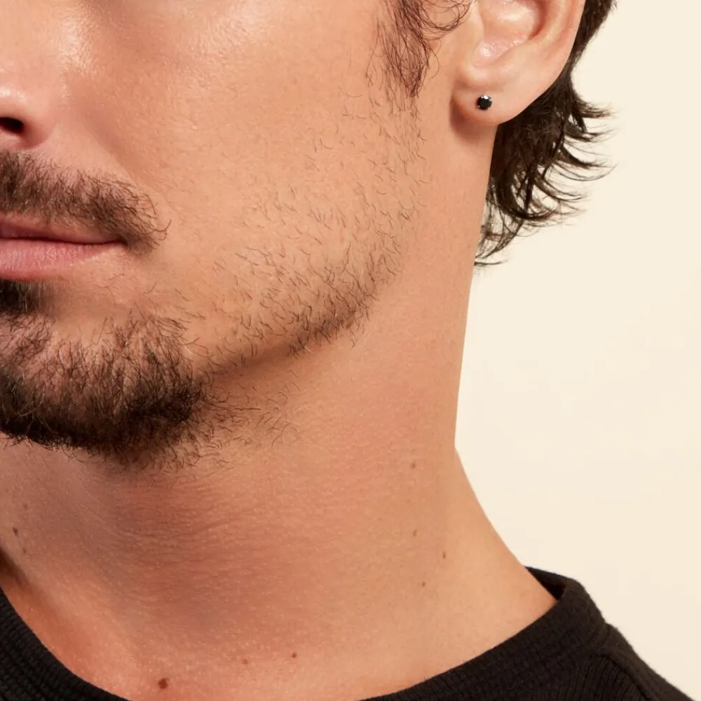Marc Orian Bijoux Zirconium|Bijoux Homme > Boucle D'oreille Puce Unitaire Niels Argent Blanc Oxyde De Zirconium argent blanc oxyde noir