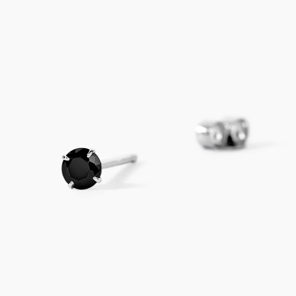 Marc Orian Bijoux Zirconium|Bijoux Homme > Boucle D'oreille Puce Unitaire Niels Argent Blanc Oxyde De Zirconium argent blanc oxyde noir