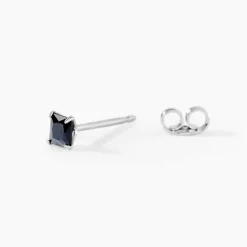 Boucle D'oreille Puce Unitaire Paco Argent Blanc Oxyde De Zirconium