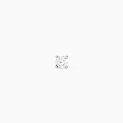 Boucle D'oreille Puce Unitaire Victoria Or Blanc Diamant
