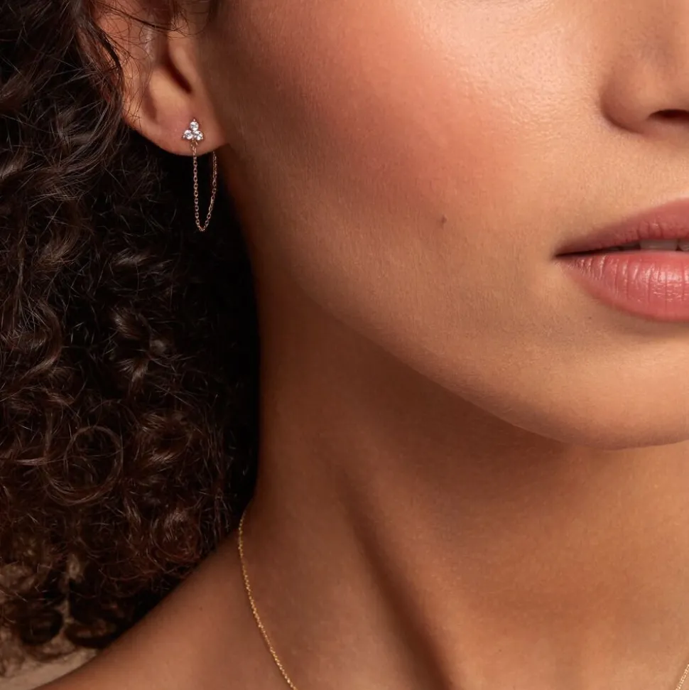 Boucle D'oreille Unitaire Edweena Or Jaune Oxyde De Zirconium