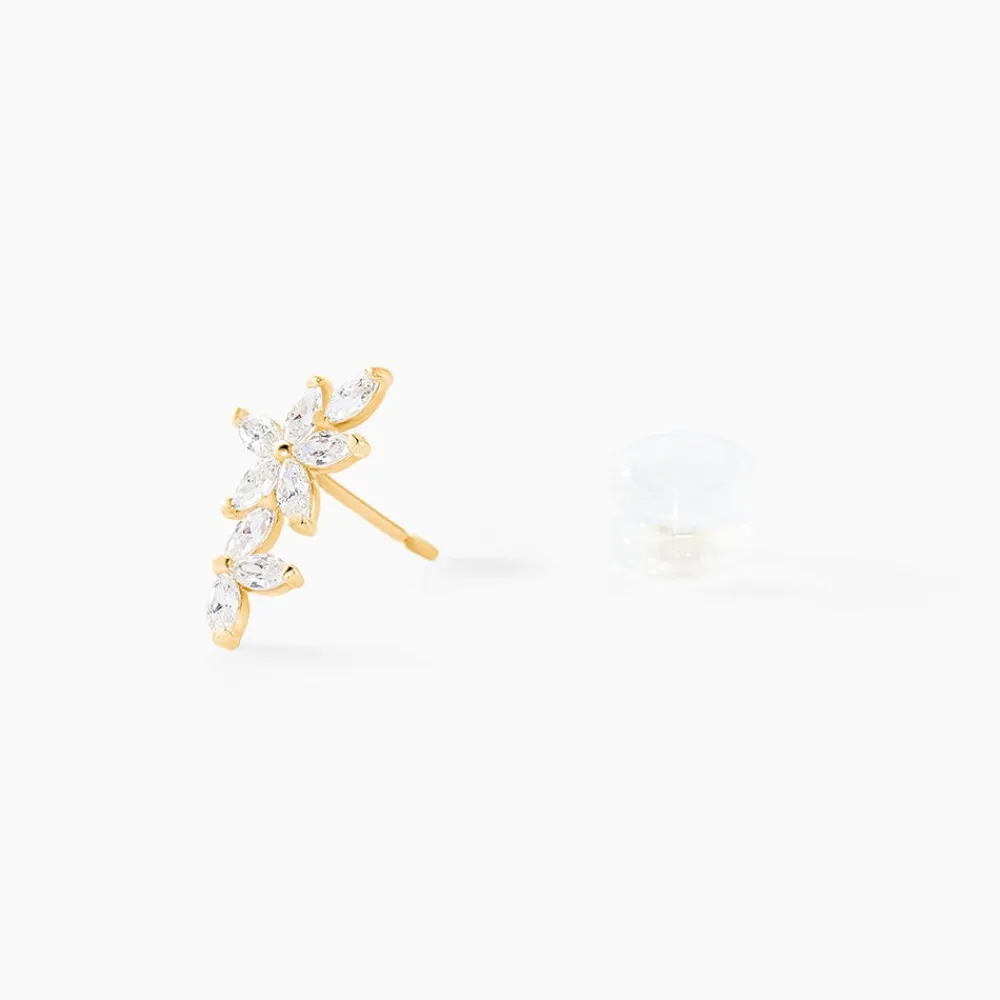 Marc Orian Bijoux Zirconium|Boucles D'Oreilles Fleur > Boucle D'oreille Unitaire Kristjana Or Jaune Oxyde De Zirconium