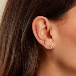 Marc Orian Bijoux Zirconium|Boucles D'Oreilles Fleur > Boucle D'oreille Unitaire Kristjana Or Jaune Oxyde De Zirconium