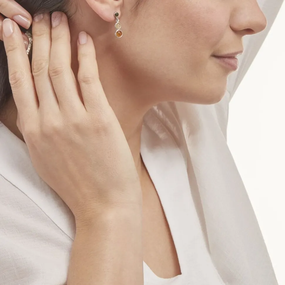Boucles D'oreilles Argent Blanc Rosalie Ambres