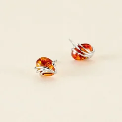 Boucles D'oreilles Argent Blanc Aleina Ambres