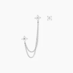 Marc Orian Boucles D'Oreilles Fleur|Boucles D'Oreilles Argent > Boucles D'oreilles Dépareillées June Argent Blanc Oxyde De Zirconium