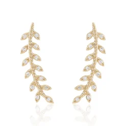 Boucles D'oreilles Grimpantes Fabrizia Plaqué Or Jaune Oxyde