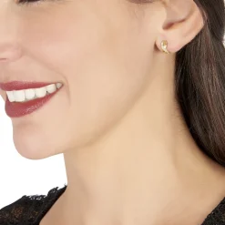 Boucles D'oreilles Izefia Rondes Or Jaune Oxyde De Zirconium