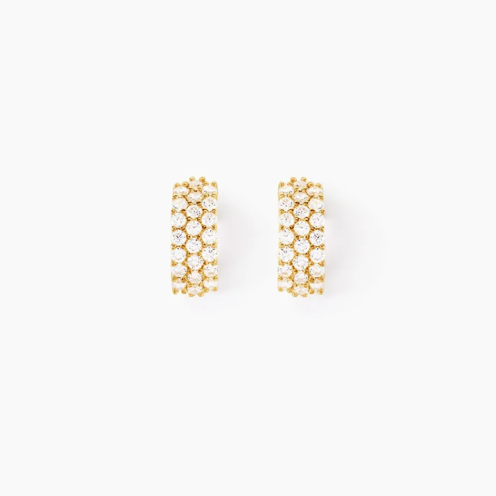 Marc Orian Bijoux Zirconium|Créoles > Boucles D'oreilles Jacquelene Rondes Or Jaune Oxyde De Zirconium