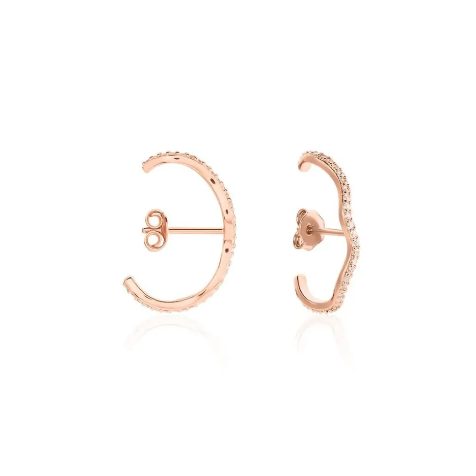 Boucles D'oreilles Lowri Argent Rose Oxyde De Zirconium