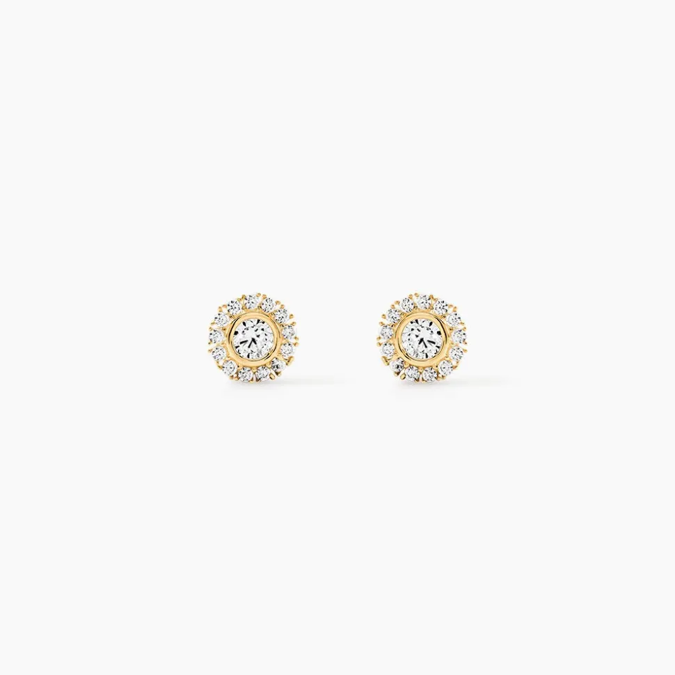 Boucles D'oreilles Or Jaune Vallie Oxydes