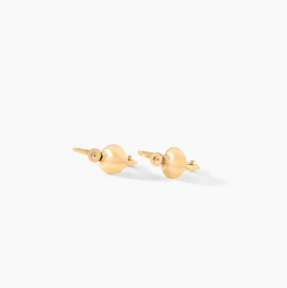 Boucles D'oreilles Pendantes France-marie Coeur Or Jaune