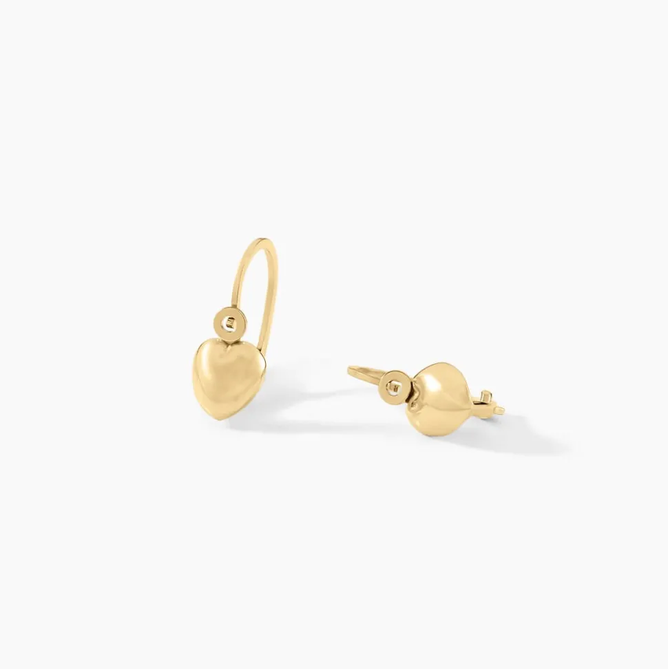 Boucles D'oreilles Pendantes France-marie Coeur Or Jaune