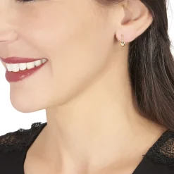 Boucles D'oreilles Pendantes France-marie Coeur Or Jaune