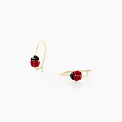 Boucles D'oreilles Pendantes Helidie Coccinelle Or Jaune