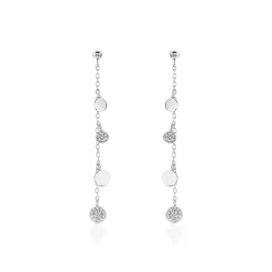 Boucles D'oreilles Pendantes Lorainne Argent Blanc Oxyde De Zirconium