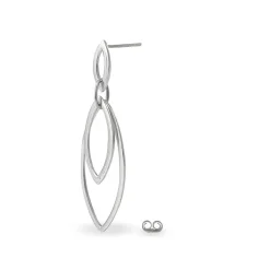 Boucles D'oreilles Pendantes Toupie Argent Blanc