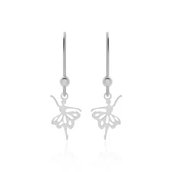 Boucles D'oreilles Pendantes Lucianola Argent Blanc