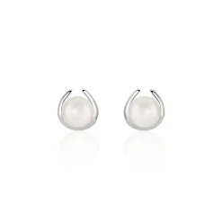 Boucles D'oreilles Pendantes Saori Argent Blanc Perle De Culture