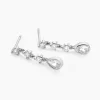 Boucles D'oreilles Pendantes Hida Argent Blanc Oxyde De Zirconium