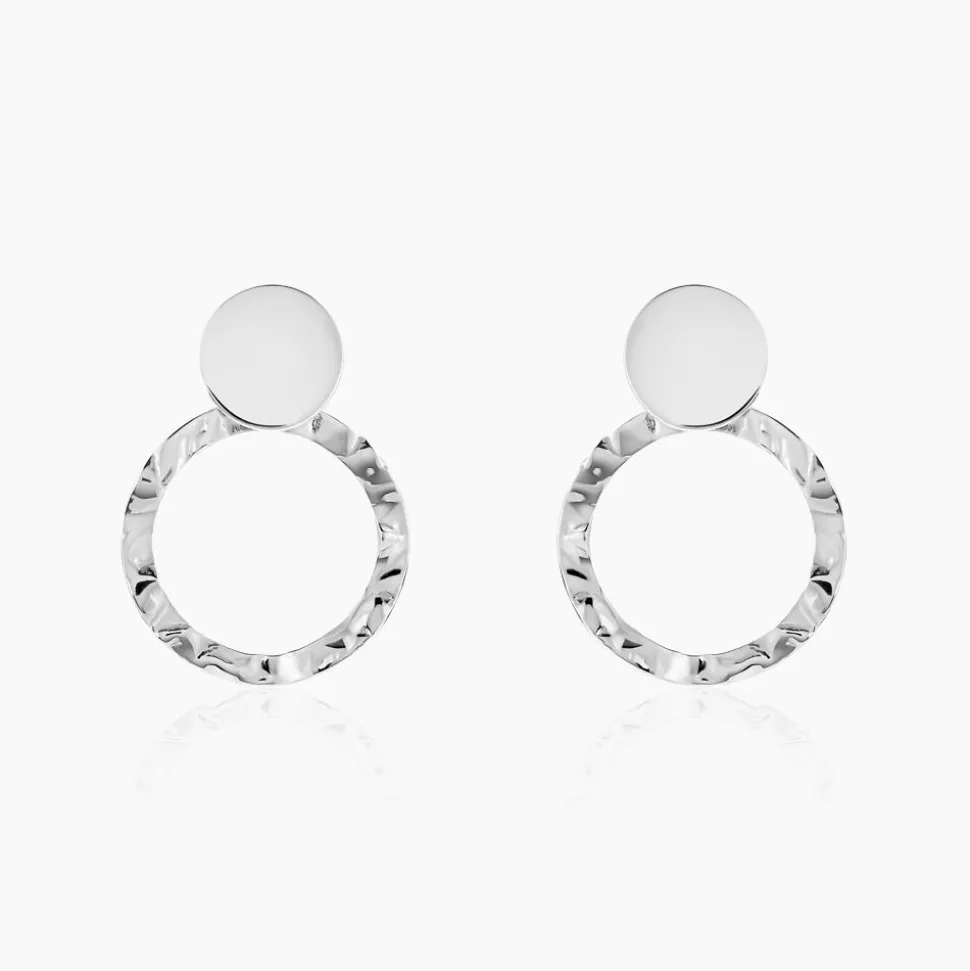 Boucles D'oreilles Pendantes Merrilie Argent Blanc