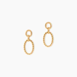 Boucles D'Oreilles Pendantes Estefania Plaqué Or Jaune